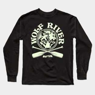 Retro Vintage Wolf River Rafting Long Sleeve T-Shirt